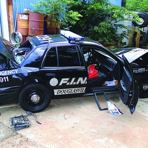 Wrecked Police Car