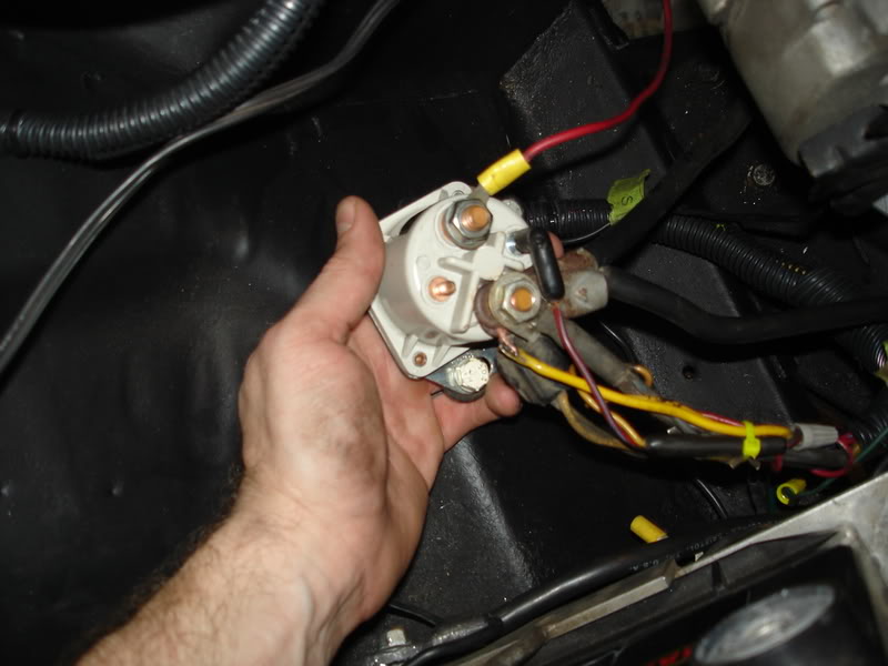 What wires go to the starter solenoid