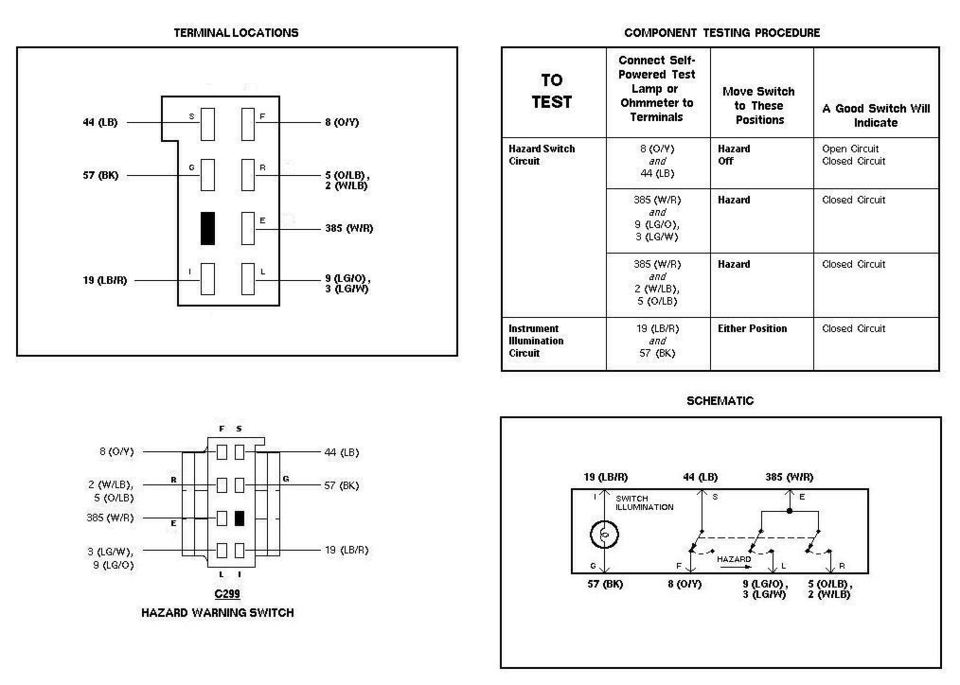 Wiring Diagram For Hazard Light Switch, 87 93 Mustang Headlight Wiring Diagram